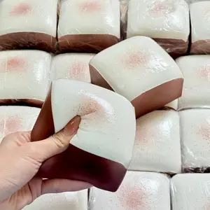 Super Thick Bread Slow Rising Squishy Toast, Sticky Food Squishies & Soft Foam Stress Relief Squeeze Toy, Sensory Butter Squishy Fidget Desk Decor Stress Ball Alternative (Brown)