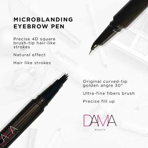 Microblading Eyebrow Pen - Eyebrow Products, Precise Single Tip Microstroke Pencil, Waterproof, Sweatproof, Pen Format for Natural Looking Brows