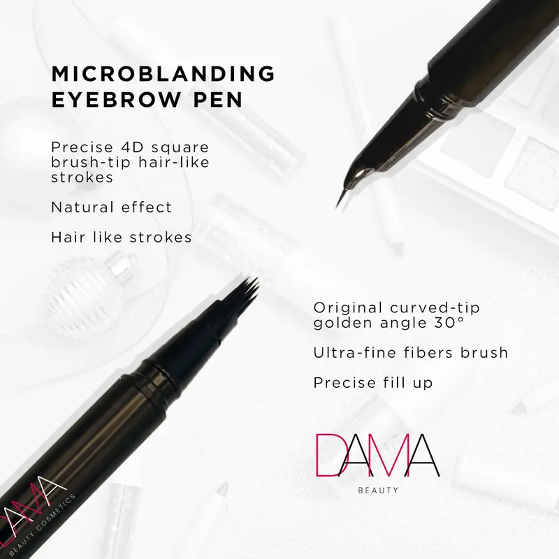 Microblading Eyebrow Pen - Eyebrow Products, Precise Single Tip Microstroke Pencil, Waterproof, Sweatproof, Pen Format for Natural Looking Brows