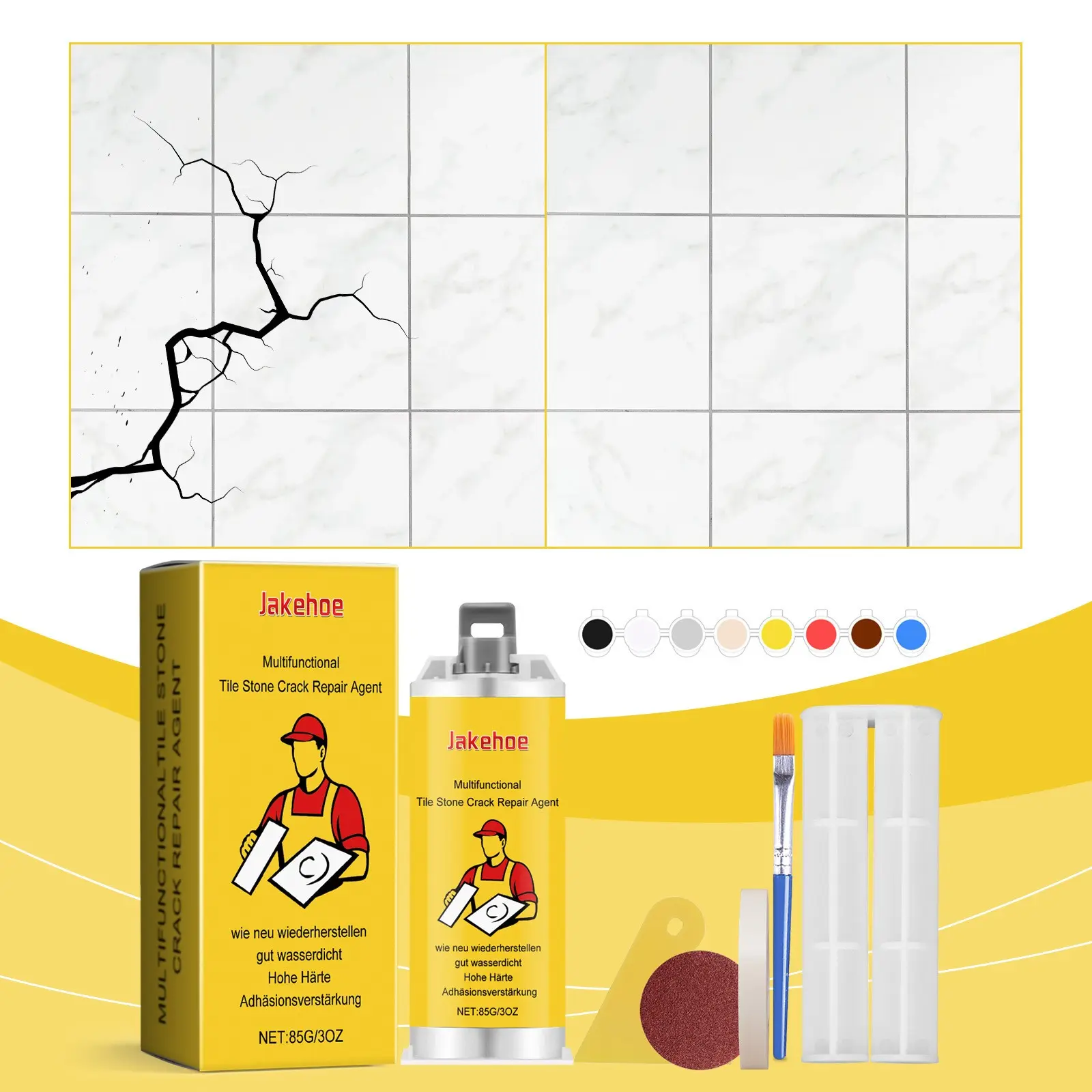 Tile Crack Filler Gel, Ceramic Tile Repair Adhesive, Glazed Marble Hole Filling Compound, Durable Crack Sealer for Tiles and Ceramics