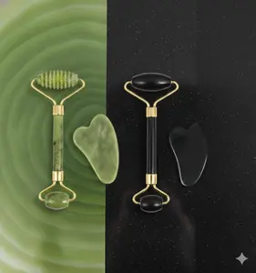 Premium Facial Roller & Gua Sha Set Anti-Aging Lymphatic Drainage Skin Tool for Rejuvenation and Versatile Skincare Options