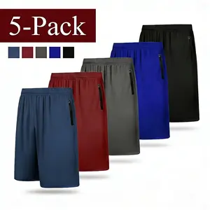 5-Pack Men's Quick Dry Sport Shorts for Gym Running Basketball Workout Training men