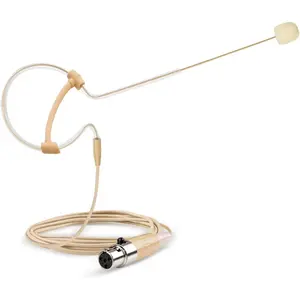 Headset Microphone Headworn Single Earset Over Ear Hanging Condenser Mic Compatible with Shure  System Bodypack Transmitter, Ideal for Singing, Churches, Stage Performance - Beige