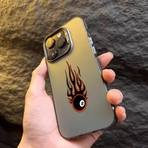Burning Number 8 Ball Pattern Design Phone Case, Suitable for iPhone 17 16 15 14 13 12 11 PRO MAX PLUS, AIR and iPhone XR XS MAX 7 8Plus 16E SE - Anti-dirt, UV Printing, Protective Case, Ideal Gift for Friends and Family