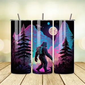 Neon Mountain Sasquatch Tumbler