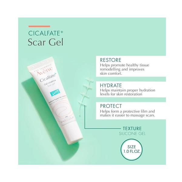 Eau Thermale Avène Cicalfate+ Scar Gel, Silicone Massage Gel for Scars 1 fl.oz Skincare - Suitable for All Skin Types Healthcare Therapeutic