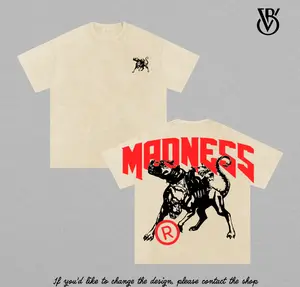 Madness Cerberus Streetcore Tee | Double Printed Washed Tee | Unisex Vintage Grey Washed | Heavyweight Cotton | Three-Headed Dog Graphic Shirt | Red Bold Typography Design | Retro Punk Rock Streetwear Top | Dark Urban Aesthetic Tee