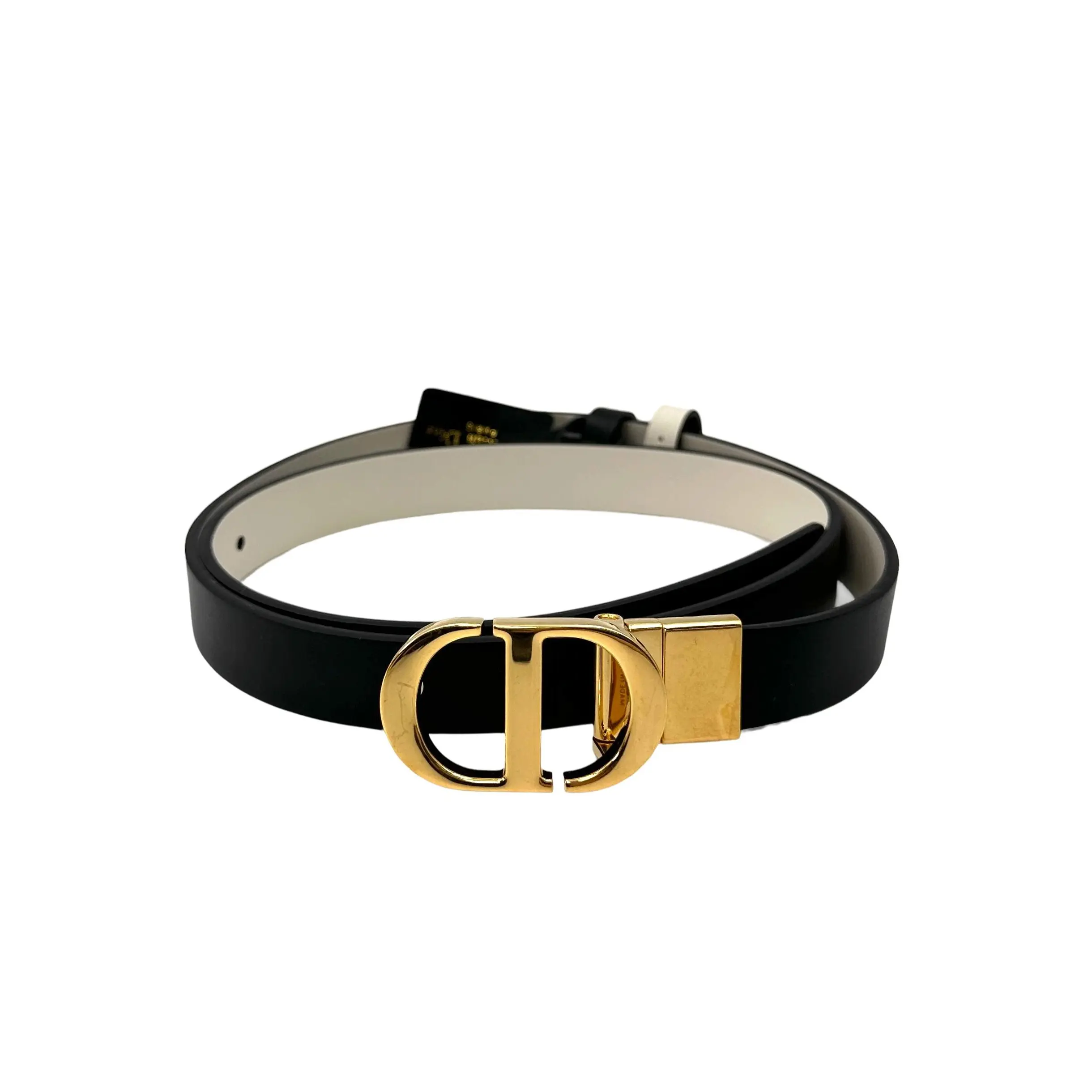 Pre-owned Reversible Saddle Belt 80cm Black&Latte
