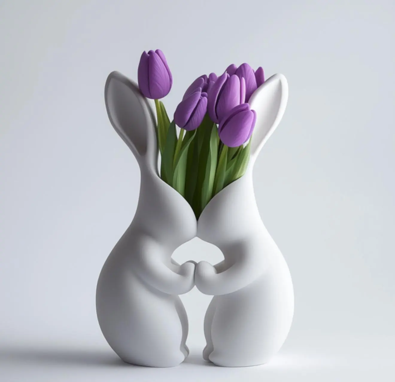 Rabbit Lovers 3D Printed Vase – Whimsical & Elegant Home Decor