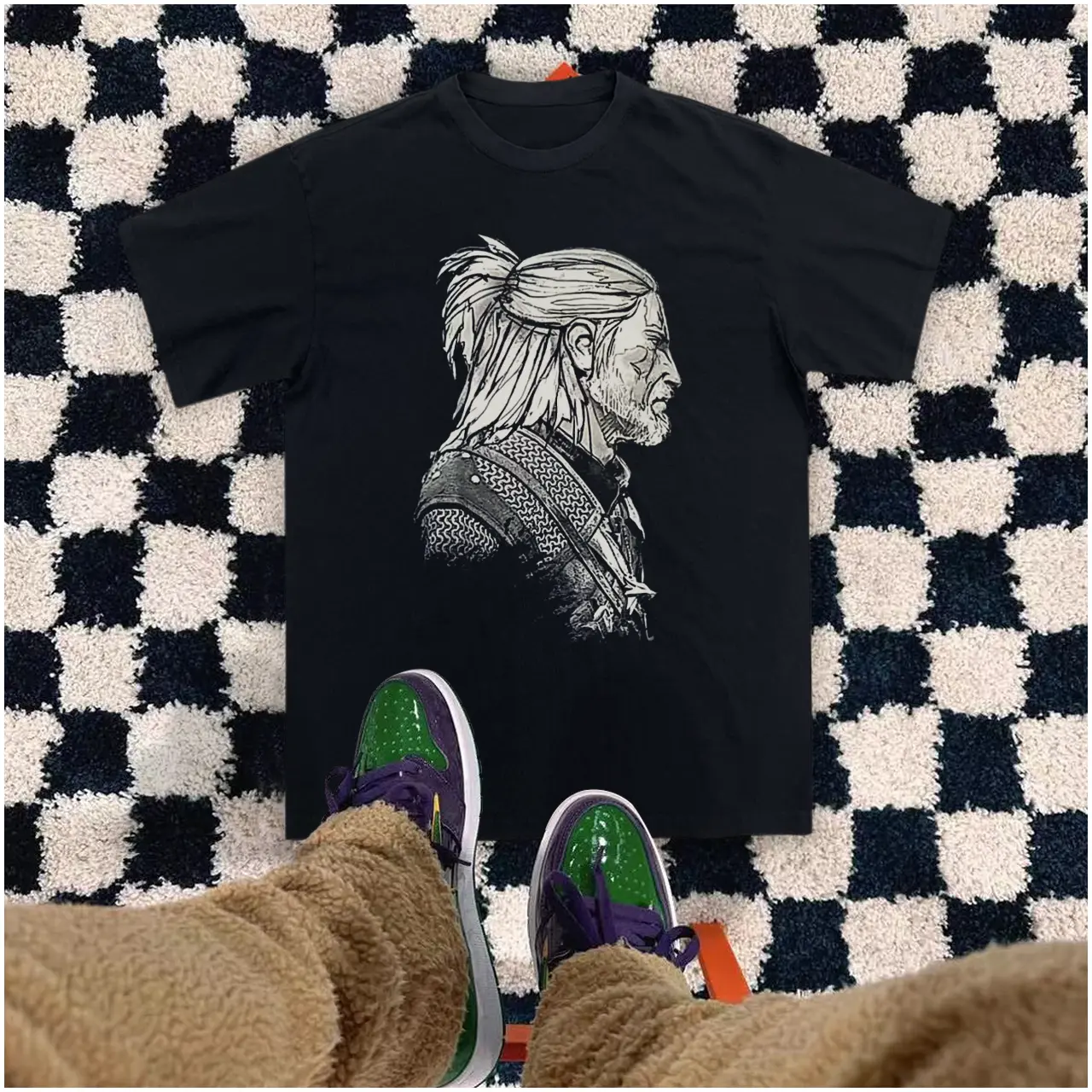 The Witcher 3 Game Vintage Graphic Print Men's Round Neck Tee, Casual Short Sleeve T-shirt for Summer, Fashion Men's Top for Daily Wear