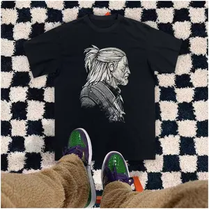 The Witcher 3 Game Vintage Graphic Print Men's Round Neck Tee, Casual Short Sleeve T-shirt for Summer, Fashion Men's Top for Daily Wear