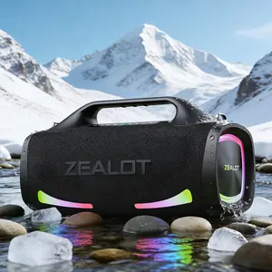 ZEALOT 100W Bluetooth Speaker, IPX7 Waterproof with RGB Lights, 24000mAh Long Playtime, EQ, PD Charger & Power Bank for Outdoor, Gym, Outdoor Wireless Speakers