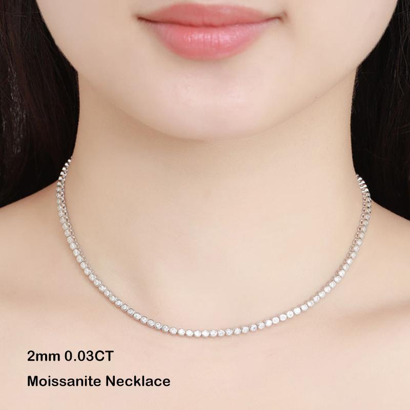 EWYA Sparkling 0.1ct 3mm Moissanite Tennis Bracelet with GRA for Women Party Fine Jewelry S925 Sterling Silver Diamond Bracelets