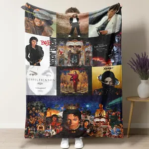 Famous Music Flannel Blanket, Funny Michael Blankets ,Soft and Comfortable  Suitable for Sofas, Beds, Camping and Travel - Modern Style.