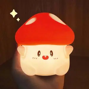 Cordless Mushroom Lamp, Adorable Mushroom Night Light, Soft  Dimmable Night Light for   Rooms,Rechargeable Touch Desk Lamp with Timer for , Dorm Decor