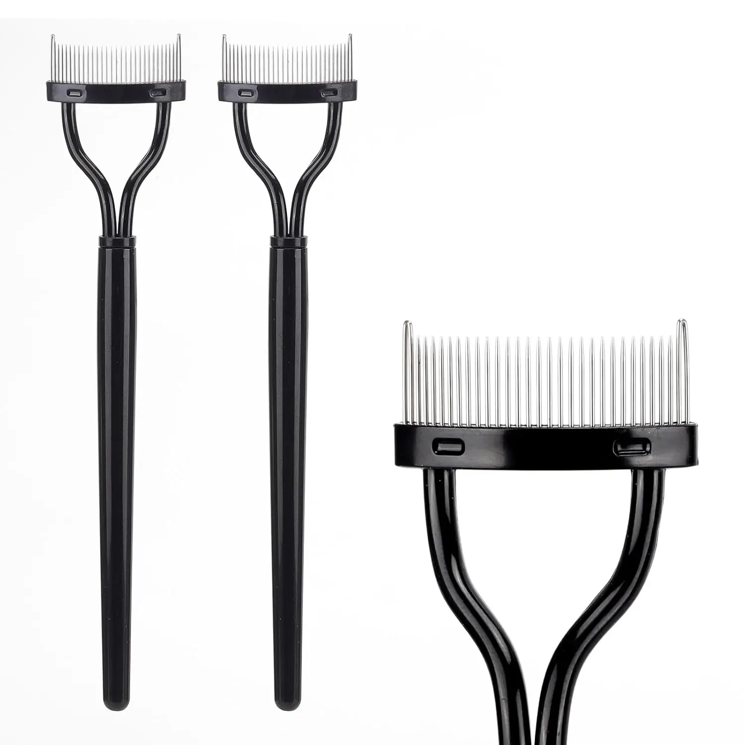2 Pcs Eyelash Separator Tool Mascara Brushes Eyelash Comb Separator Definer Lash Comb for Combing, Separating Lashes - Black