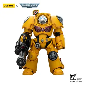 JOYTOY Warhammer 40k  1/18  Action Figure Imperial Fists Terminator 3 with Power Fist and Assault Cannon JT03172