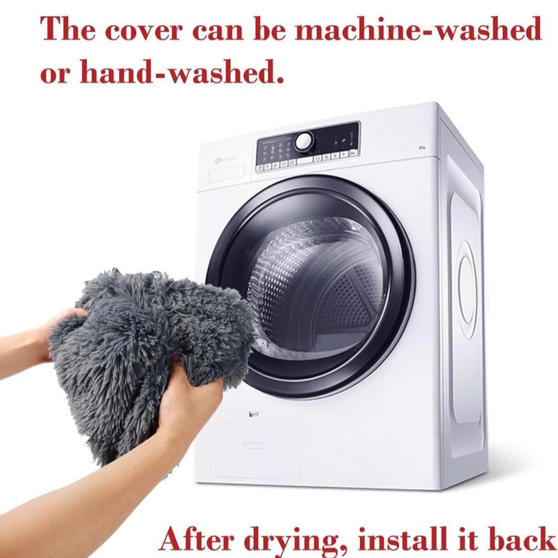 Calming Dog Bed Fluffy Plush Dog Mat for Furniture Protector with Removable Washable Cover for Large Medium Small Dogs and Cats (Large(45x37x6), Dark Grey) comfortable pet