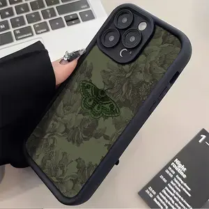 Retro Floral Moth Pattern Phone Case, TPU Shockproof And Dirt-Resistant Soft Shell for iPhone 16 Pro Max/ Xs Max/ Xr/ X/ Plus Cover Protection