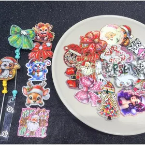 Pretty 30pcs Random Cartoon Christmas Acrylic Flatbacks for DIY Craft