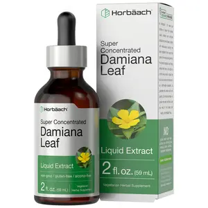 Horbäach Damiana Leaf Herb Tincture | 2 fl oz | Super Concentrated | Alcohol Free Liquid Extract | Vegetarian, Non-GMO & Gluten Free Herbal Supplement