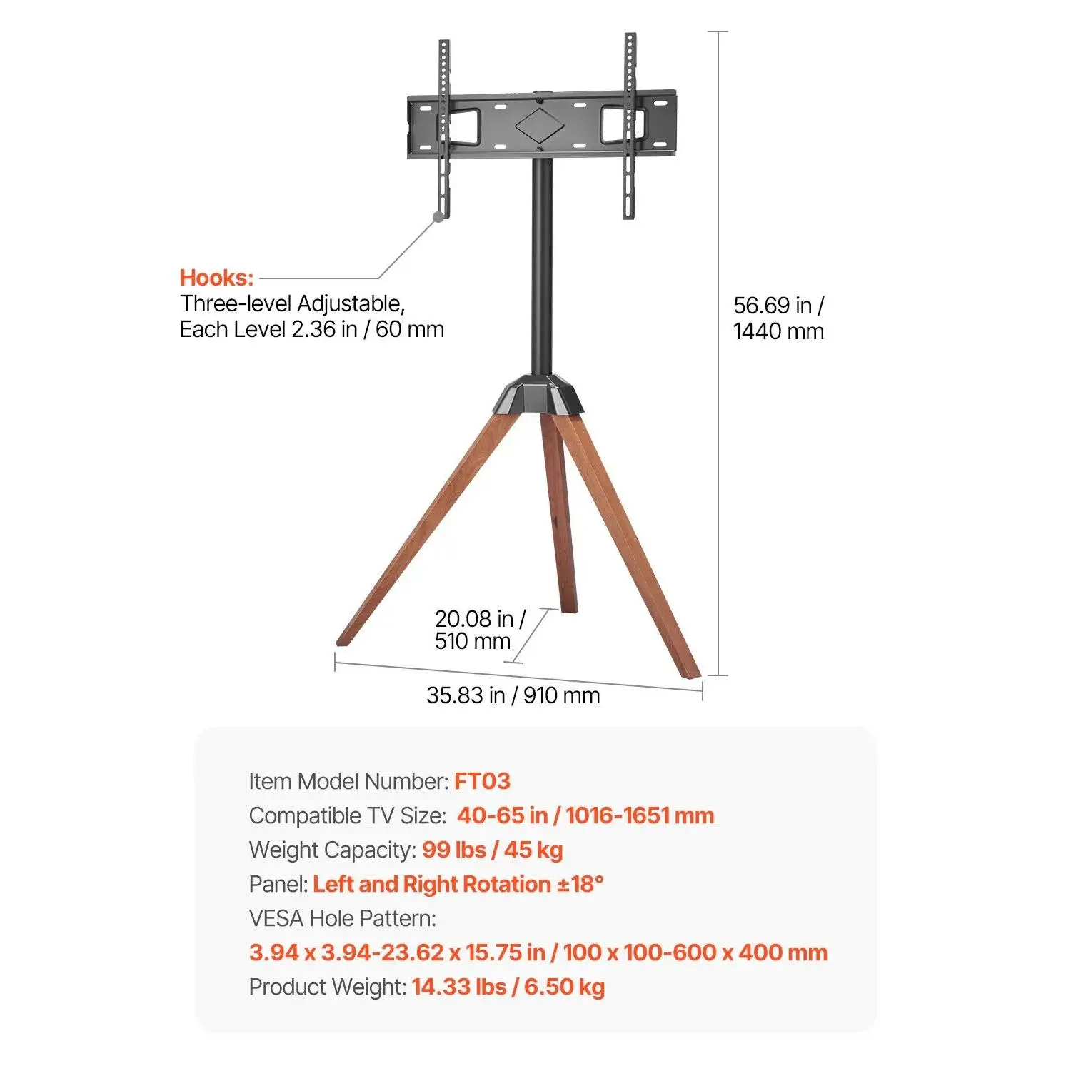 Three Brackets/No Tray