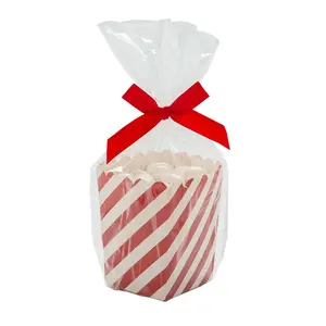 Red & White Striped Treat Box Kit for 48