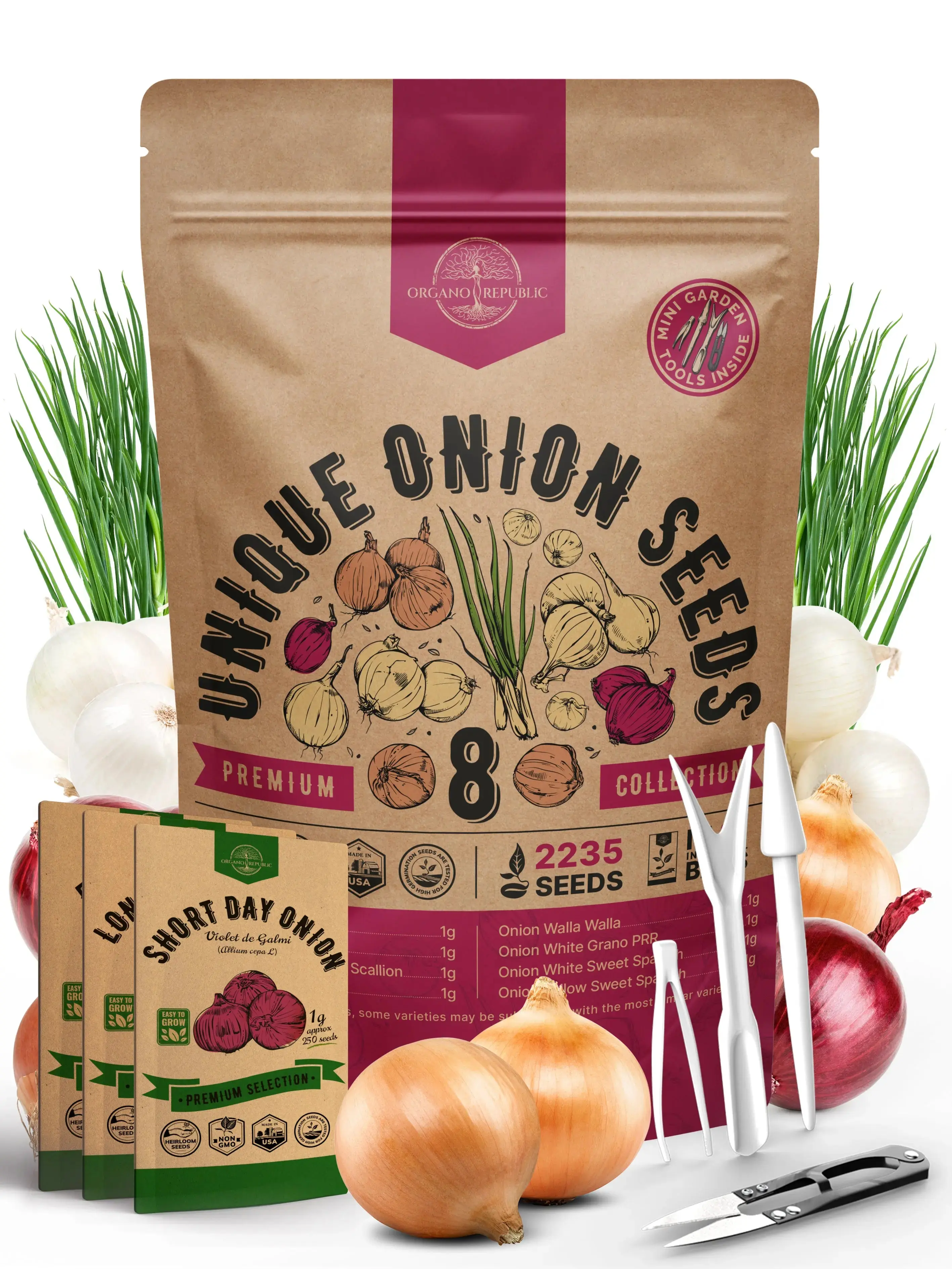 8 Onion Seeds Variety Pack