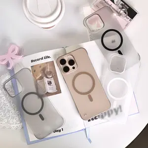 Slim Frosted Frameless Magnetic Magsafe Case For iPhone 17 Air 16 15 14 13 12 11 Pro Max Plus Wireless Charge Matte Hard Cover Wbc White