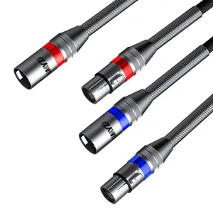 XLR  Microphone  3  2 Pack  Balanced Mic  Pure Copper Conductors Heavy Duty Male to Female 3 Pin XLR Microphone  Zinc Alloy Connectors with Metal Spring