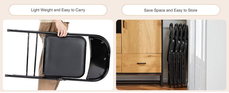 【Fall Deals】Folding versatile seating with Leather Padding - Sturdy Metal Frame, Foldable and Easy to Store for Indoor and Outdoor Use at Office 【Fall Deals】Folding versatile seating with Leather Padding - Sturdy Metal Frame, Foldable and Easy to Store for Indoor and Outdoor Use at Office