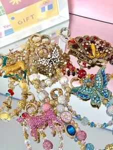 Vintage & Whimsical Bag Charms, Assorted Rhinestone Animal Pendants for Women, Detachable, Unique Birthday & Holiday Gifts, Statement Vibe