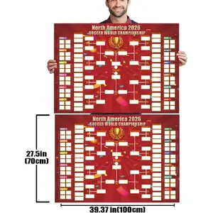 2026 Soccer The World Championship Schedule Poster & Final Round 48-team Collection Showcase,national flag sticker, 39.37 in x 27.56 in, Great Gifts for Soccer Fans (Sticker Schedule)