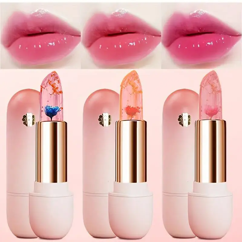 Juicy Temperature Color-ChangingGLOBAL PiCKSLipstick, Moisturizing Flower Lip Balm,Moisturizing Lipgloss, Hydrating Lip Gloss, GlossyCosmetic Makeup for All Occasions