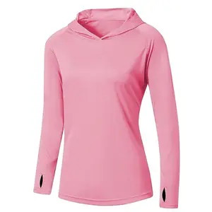 Women'sUPF50+SunProtectionHoodedSportsShirt,LongSleeveAnti-ItchFishingOutdoorSportsShirt,AthleticFashionActivewear