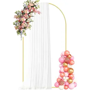 7.2FT Arch Backdrop Stand Gold Arched Backdrop Frame for Wedding Birthday Bridal Baby Shower Floral Balloon Arch Decoration