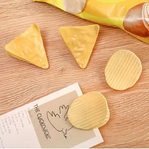 4pcs Unique Clips, Convenient Clips, Potato Chip Shape, Plastic Clips, Student Supplies, Office Clips
