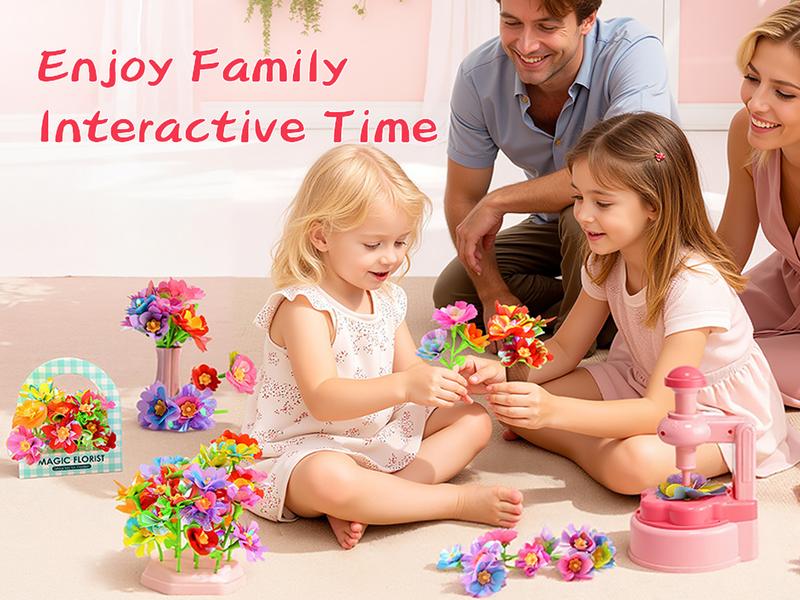 UNITOUR Arts and Crafts for Kids Ages 3-12, DIY Flower Bouquets Toys for Girls, Press Fabric Flower for kids, Craft Kits for Children, Fabric Flower Bouquets Toys, Gift for Birthday..