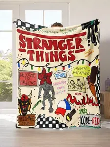 Soft Warm French Terry Blanket, Graphic Pattern, Ideal Gift for Fans, Adult & Kids, Perfect for Holidays Birthdays Parties