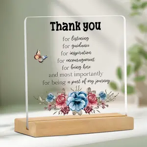 Acrylic Desktop Sign with Wooden Stand, Perfect Gift for Women, Men, Colleagues and Friends, Retirement and Employee Appreciation