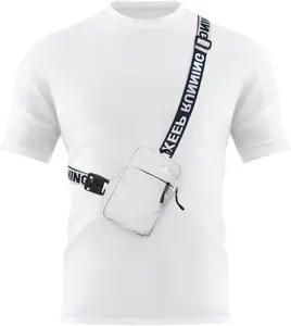 Mini Crossbody Sling Bag Chest Bag Dual Pocket Water Resistant Fanny Pack Running Phone Holder for Men Women Workout Travel, White