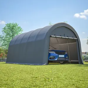 DOMISO Anti-Snow 10x20 FT Carport, Commercial Grade Heavy Duty Portable Garage Canopy with Steel Frame & Vented Roof, Waterproof Outdoor Storage Shed for Vehicle, Boat, RV