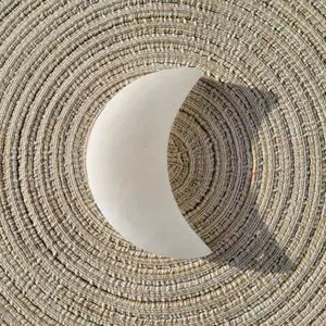 Selenite Crystal Moon Charging Plate - Home Decor (4 Inches)