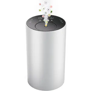 Waterless Essential Oil Diffuser,Portable Aromatherapy Diffuser, Mini Scent Machine, Battery Operated,1/4/8-Hour Timer,20ml Capacity,3 Mist Levels for Home,Car, Room Office.No Included Oil(Silver)