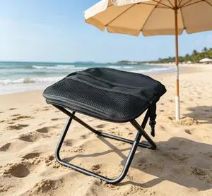 Portable Heavy-Duty Folding Stool for Outdoor Camping Fishing Hiking Travel, Lightweight Compact Collapsible Bench Seat with Sturdy Load-Bearing Support, Easy Carry Space-Saving Foldable Stool for Adults Men Women