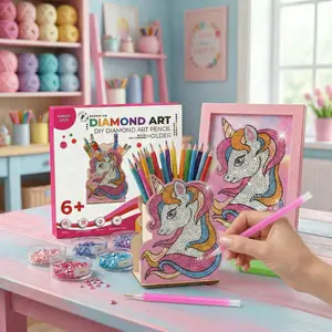 DIY Diamond Art Pencil Holder (Pink Unicorn)