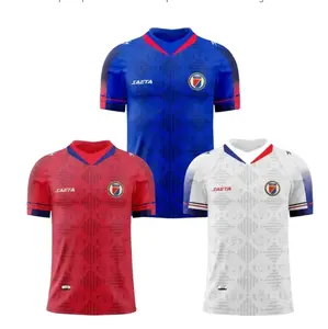 Haiti Pride #18 Soccer Jersey - Red & Blue Mesh Fan Shirt | Premium Oversized Football Top