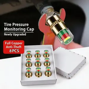 4 PCS Car Auto Tire Pressure Monitor Valve Stem Caps, Compatible with Medium & Small Motorbikes, Bicycles