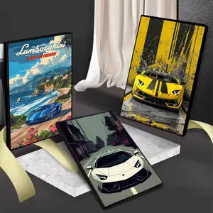 Modern Supercar Lamborghini Wall Art Painting Calligraphy Gift with prints Home bedroom living room decoration promotion and display suitable for bedroom bar parlor home decor gift fade-Resistant, Non-sticky, vibrant Wall print poster