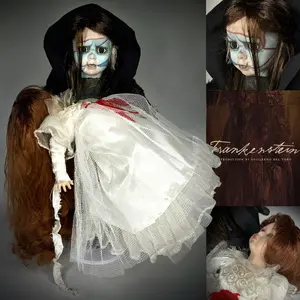 #70 Creature & Elizabeth Frankenstein Doll Guillermo del Toro by Erika's Emporium Creepy dolls for sale handmade OOAK